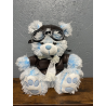 Blue & White Aviator Bear